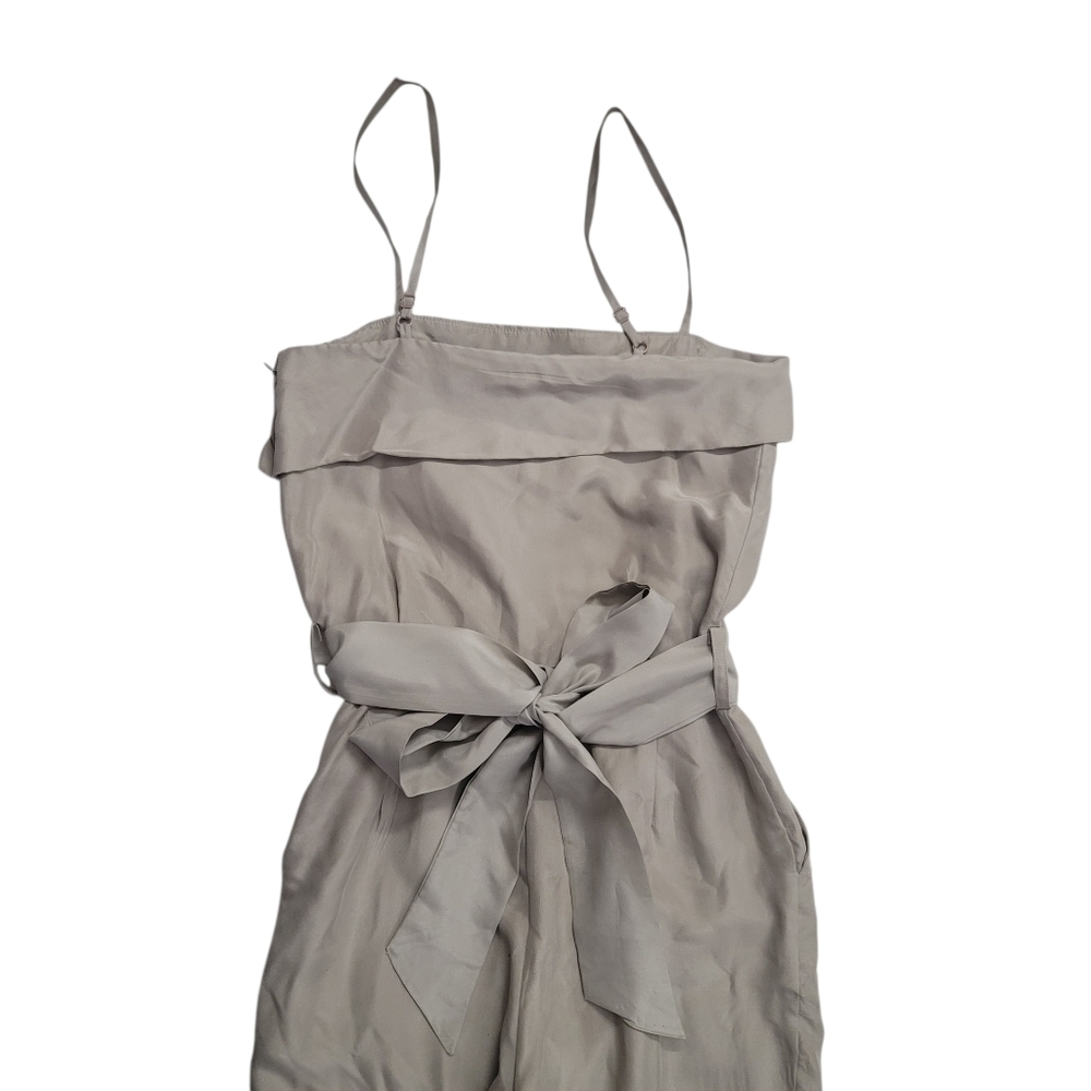 Reiss Kate Silk Tie Waist Skinny Leg Jumpsuit Womens 4 Taupe - Picture 7 of 16